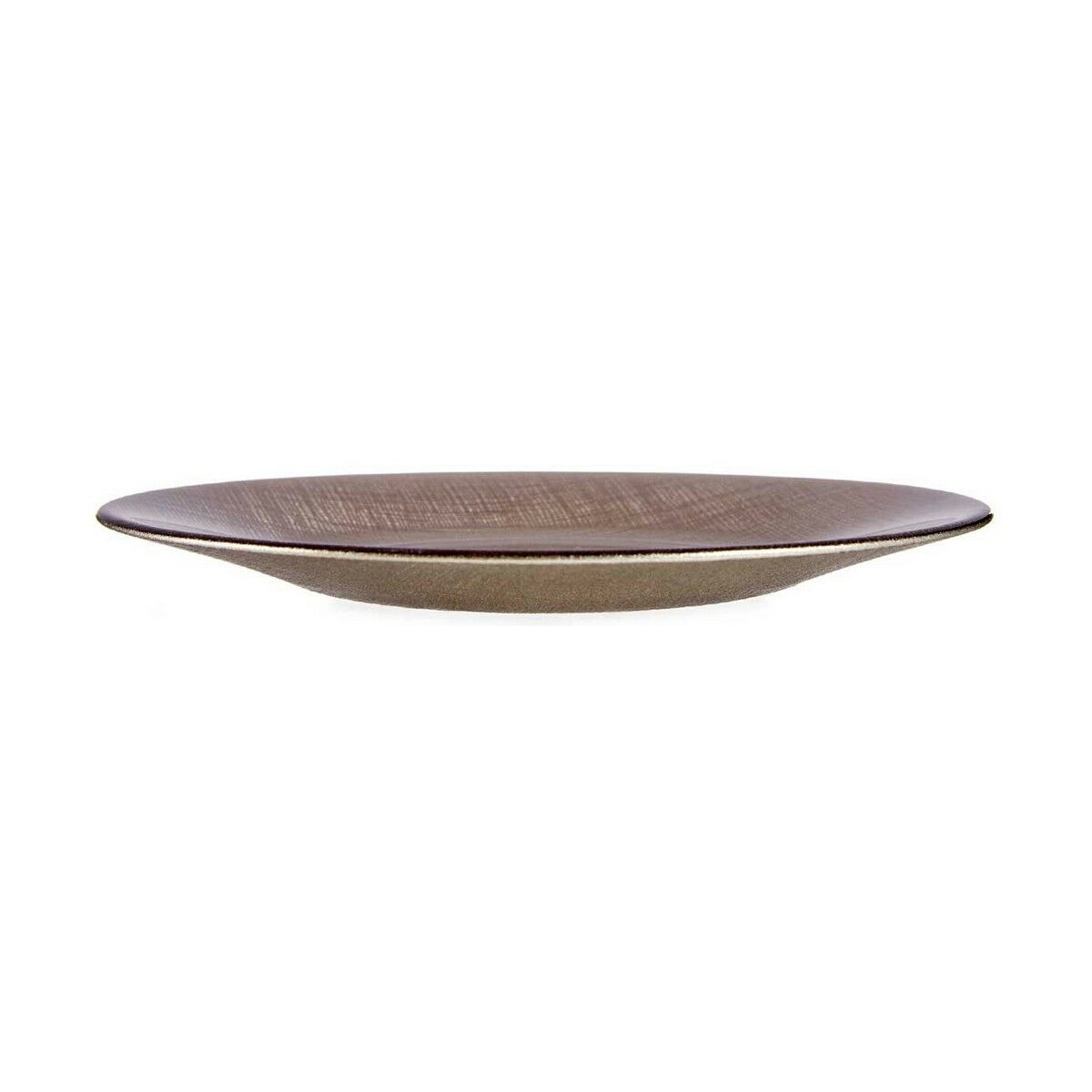 Platt skål Vivalto 3239121P-5 Gyllene Glas 21 x 2 x 21 cm - 2