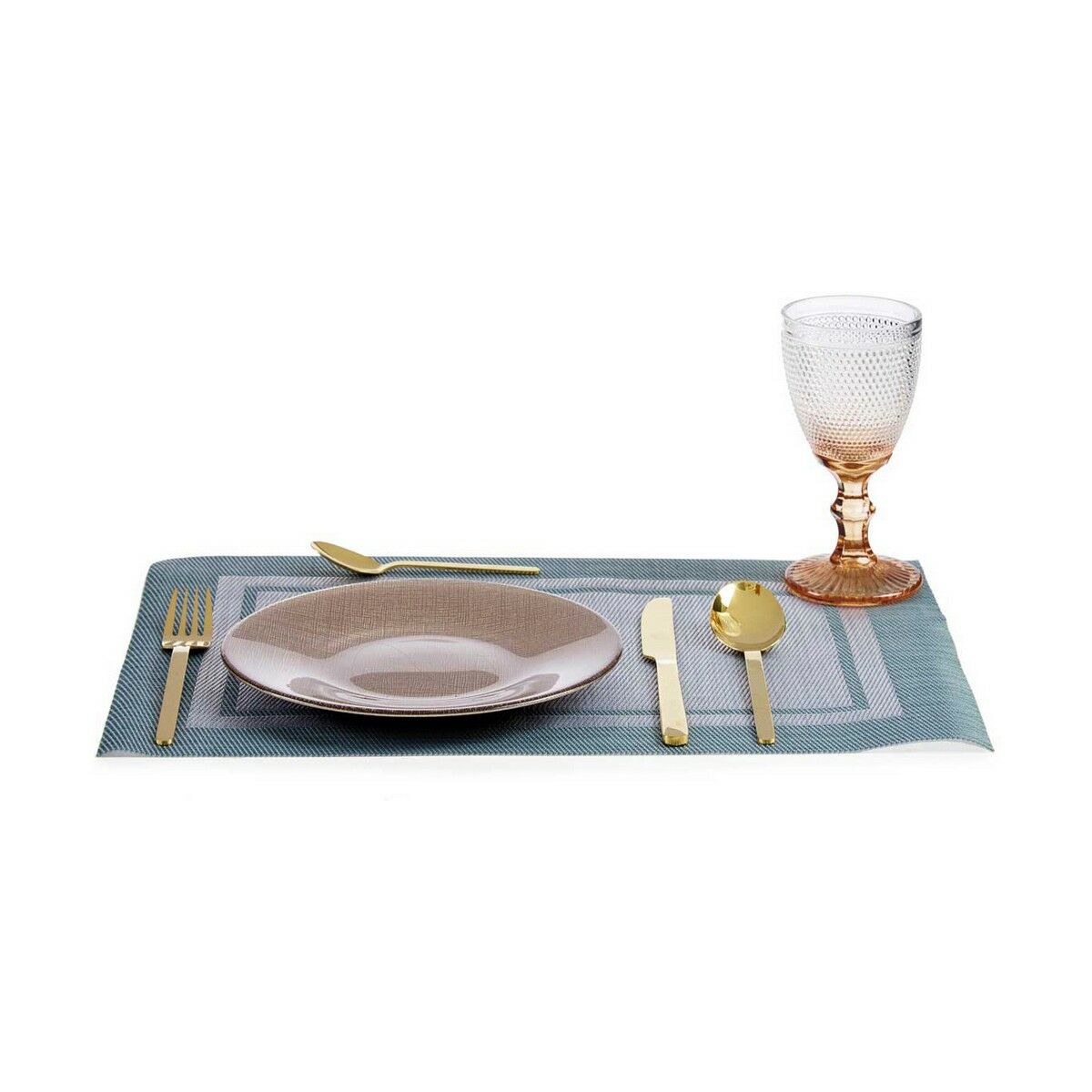 Platt skål Vivalto 3239121P-5 Gyllene Glas 21 x 2 x 21 cm - 3
