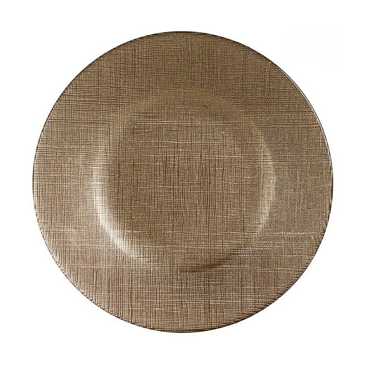 Platt skål Vivalto 3239121P-5 Gyllene Glas 21 x 2 x 21 cm