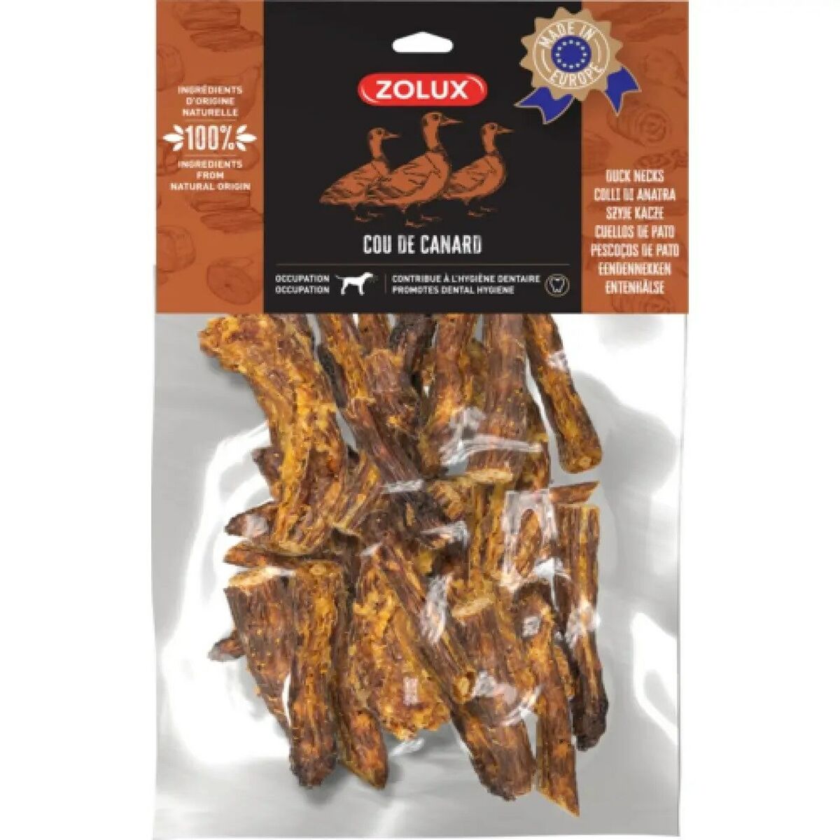 Hundgodis Zolux duck neck 300 g