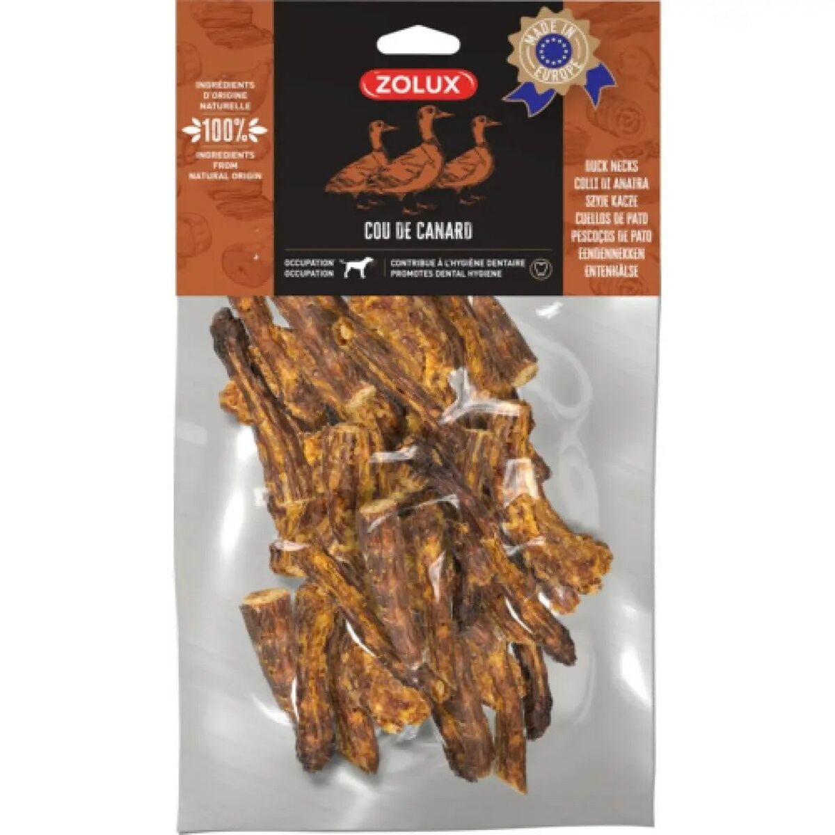 Hundgodis Zolux duck neck 500 g