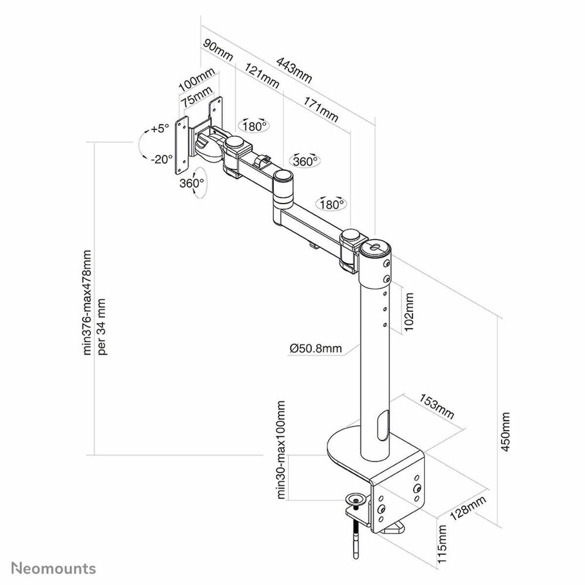 Bordfäste för Skärm Neomounts FPMA-D960BLACKPLUS - 2