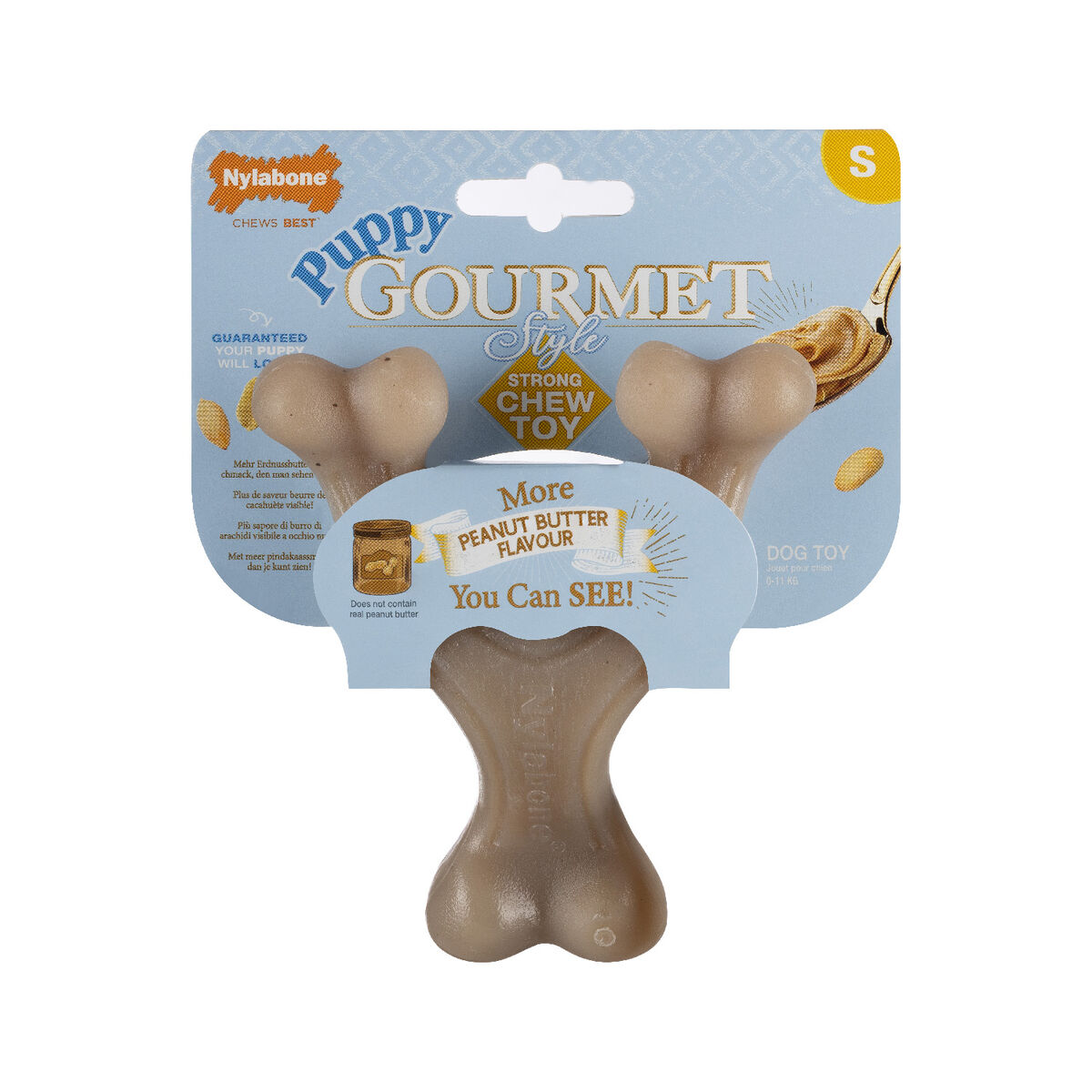 Tuggleksak för hundar Nylabone Brun Jordnötssmör S - 2