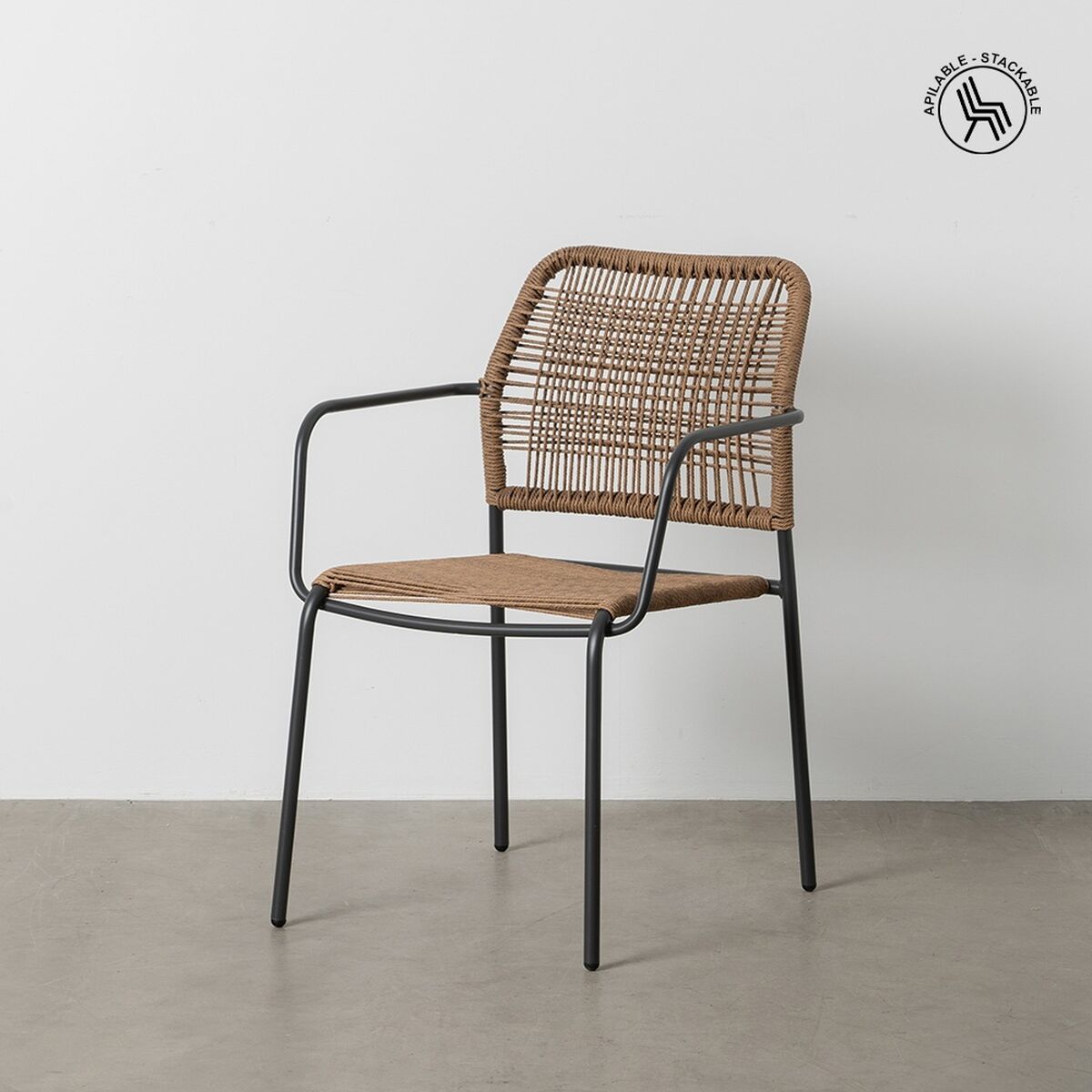 Matsalsstol Beige Antracitgrå 53 x 63 x 78 cm - 3