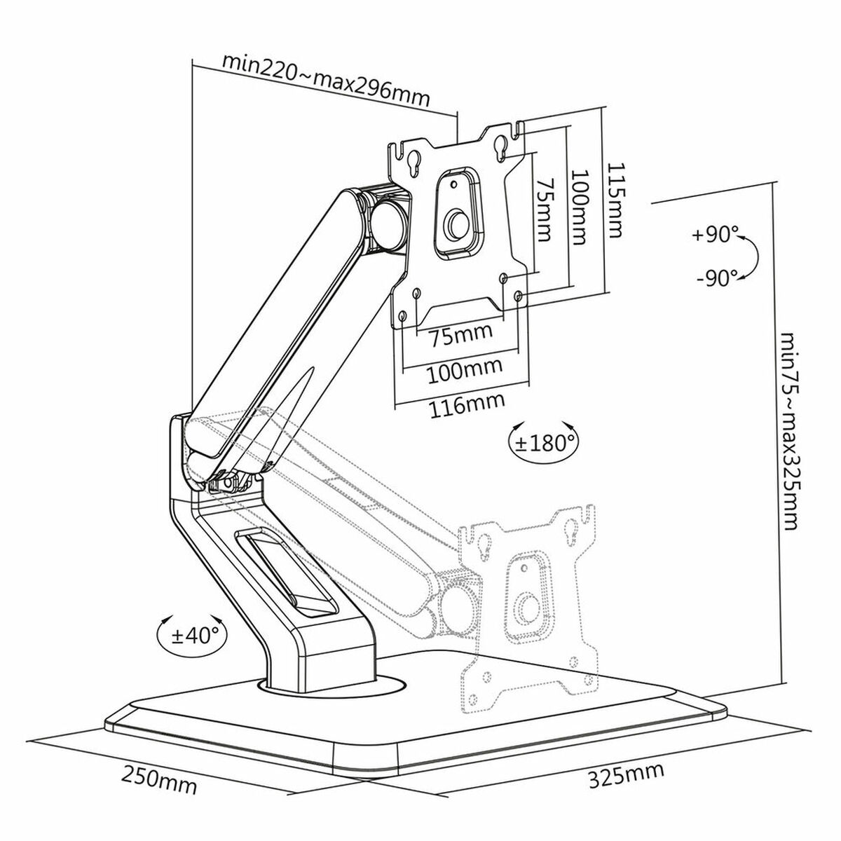 Bordfäste för Skärm Neomounts FPMA-D885BLACK - 3