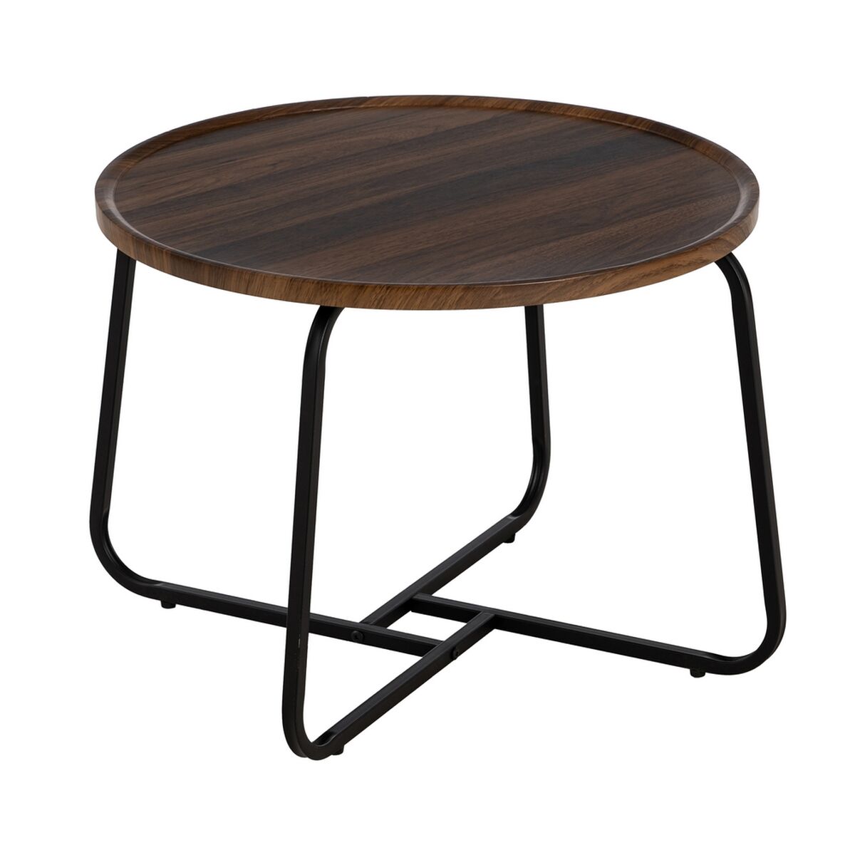 Soffbord Brun Svart Järn Trä MDF 60 x 60 x 45 cm