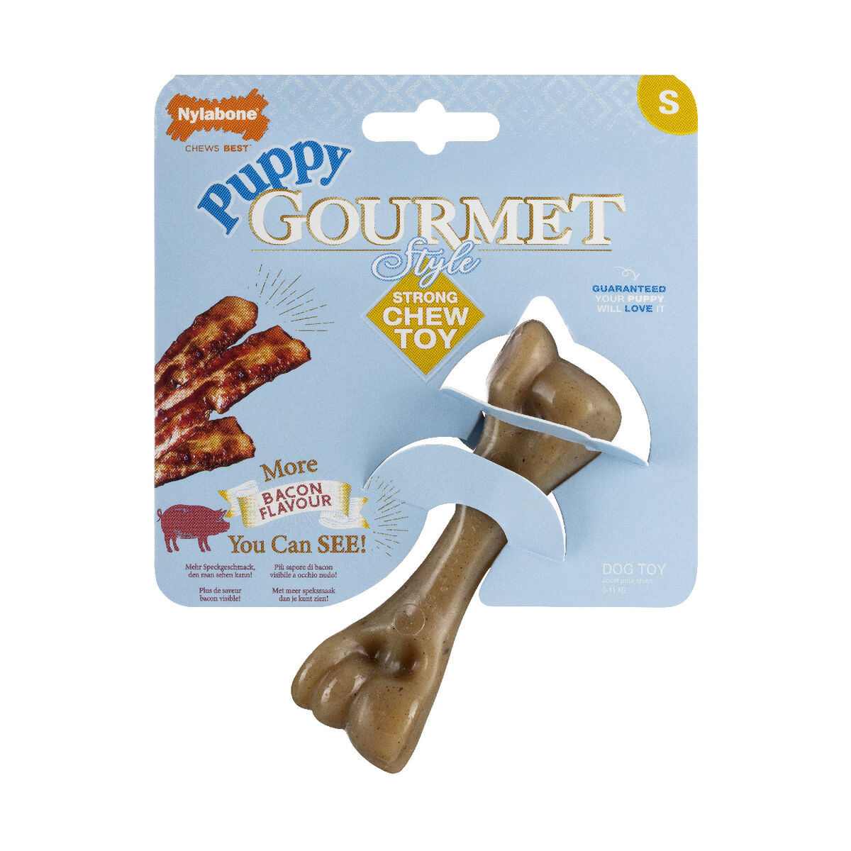 Tuggleksak för hundar Nylabone Brun Bacon Konstgjord S - 2