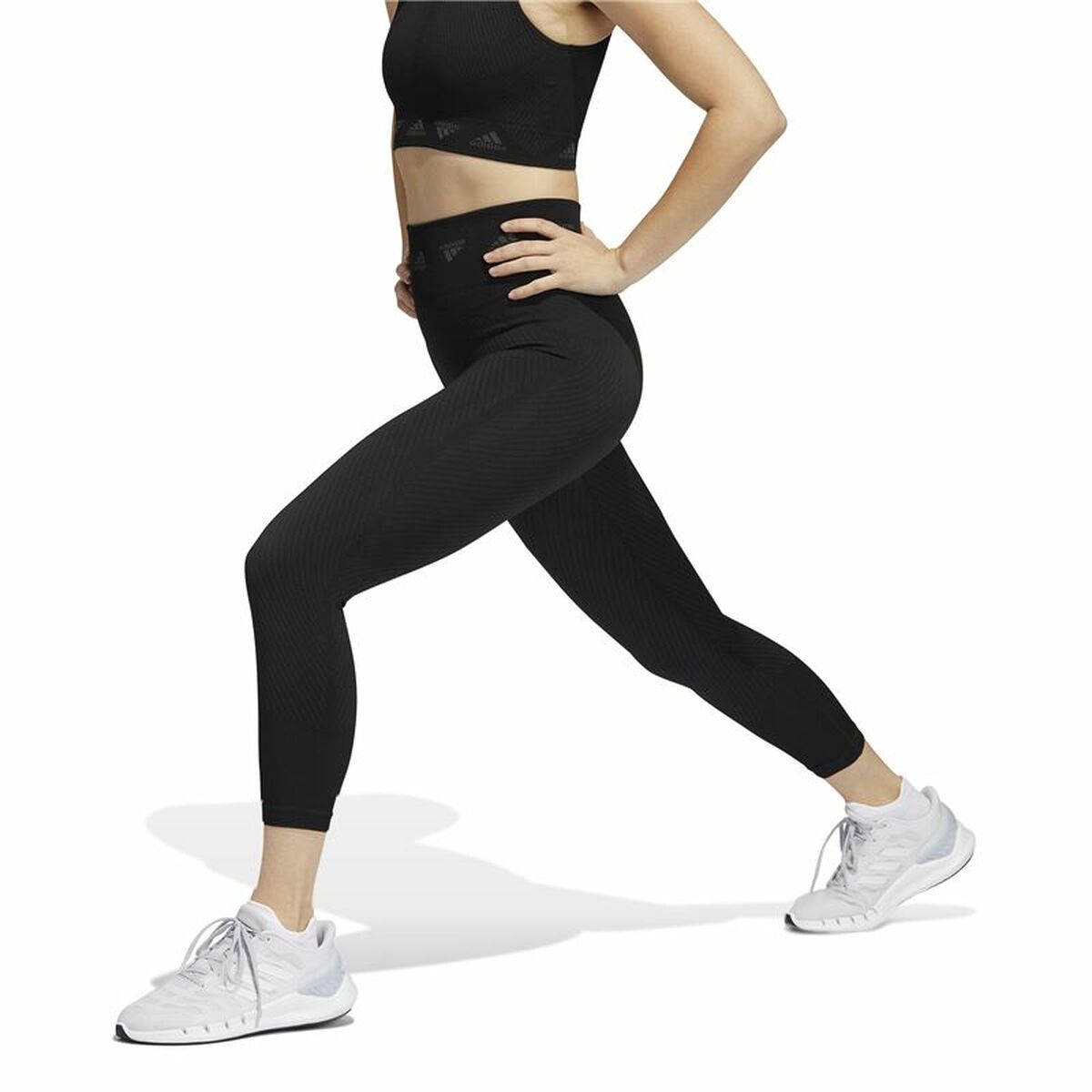Sport-leggings, Dam Adidas Aeroknit Svart - 6