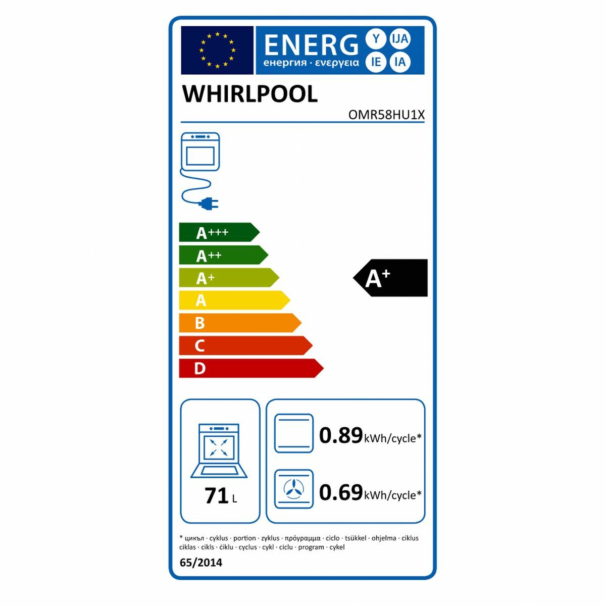Multifunktionsugn Whirlpool Corporation OMR58HU1X 2900 W 71 L - 7