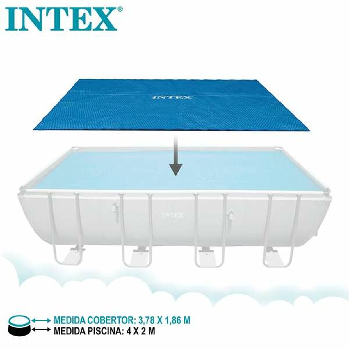 Pool Cover Intex Frame Sol Rektangulär 378 x 186 cm - 2