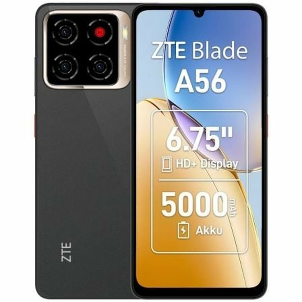 Smartphone ZTE Blade A56 6,75" Unisoc 4 GB RAM 64 GB Svart