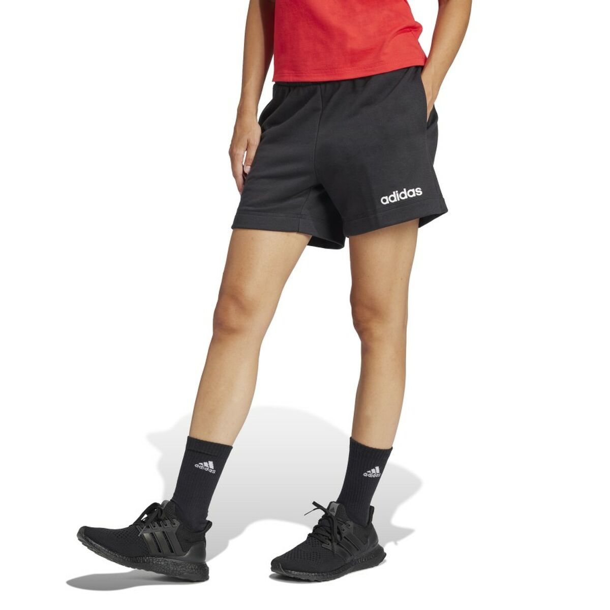 Sportshorts för kvinnor Adidas W LIN FT SHO JG8639 Svart - 2