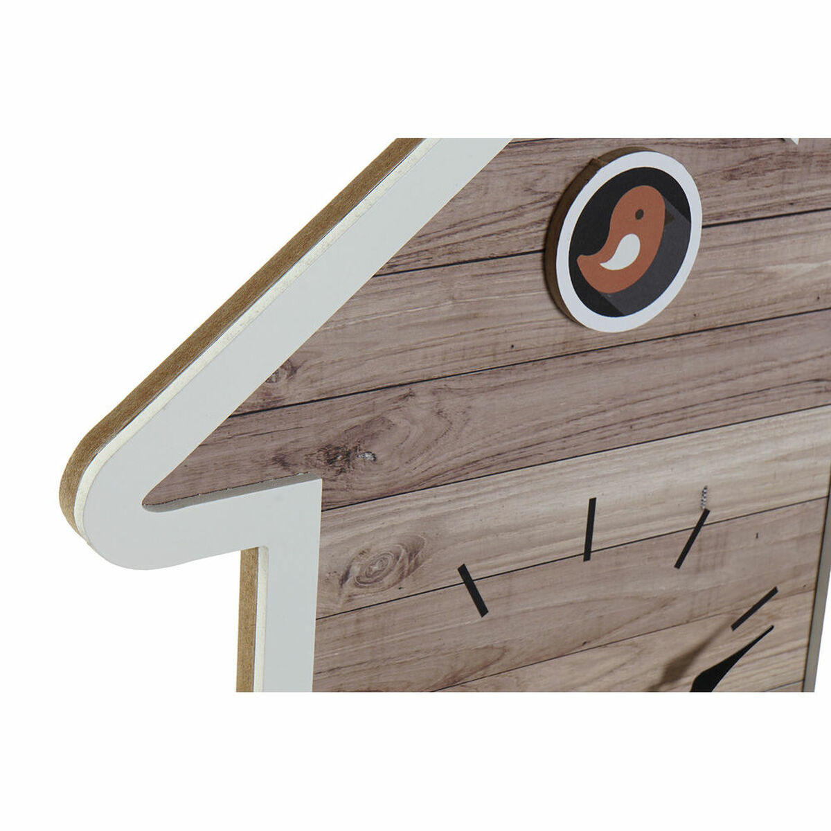 Väggklocka DKD Home Decor 32 x 5 x 56 cm Naturell Vit Plast Hus Trä MDF (2 antal) - 9