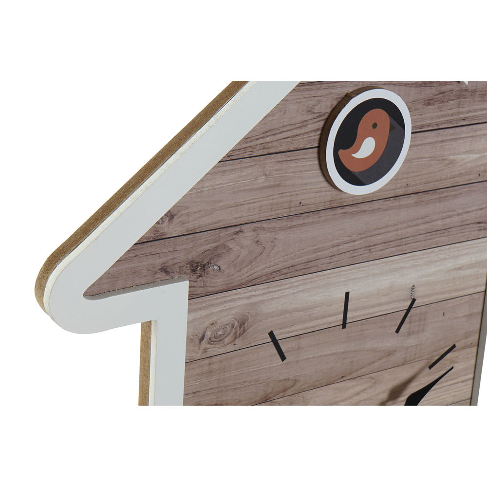 Väggklocka DKD Home Decor 32 x 5 x 56 cm Naturell Vit Plast Hus Trä MDF (2 antal) - 3