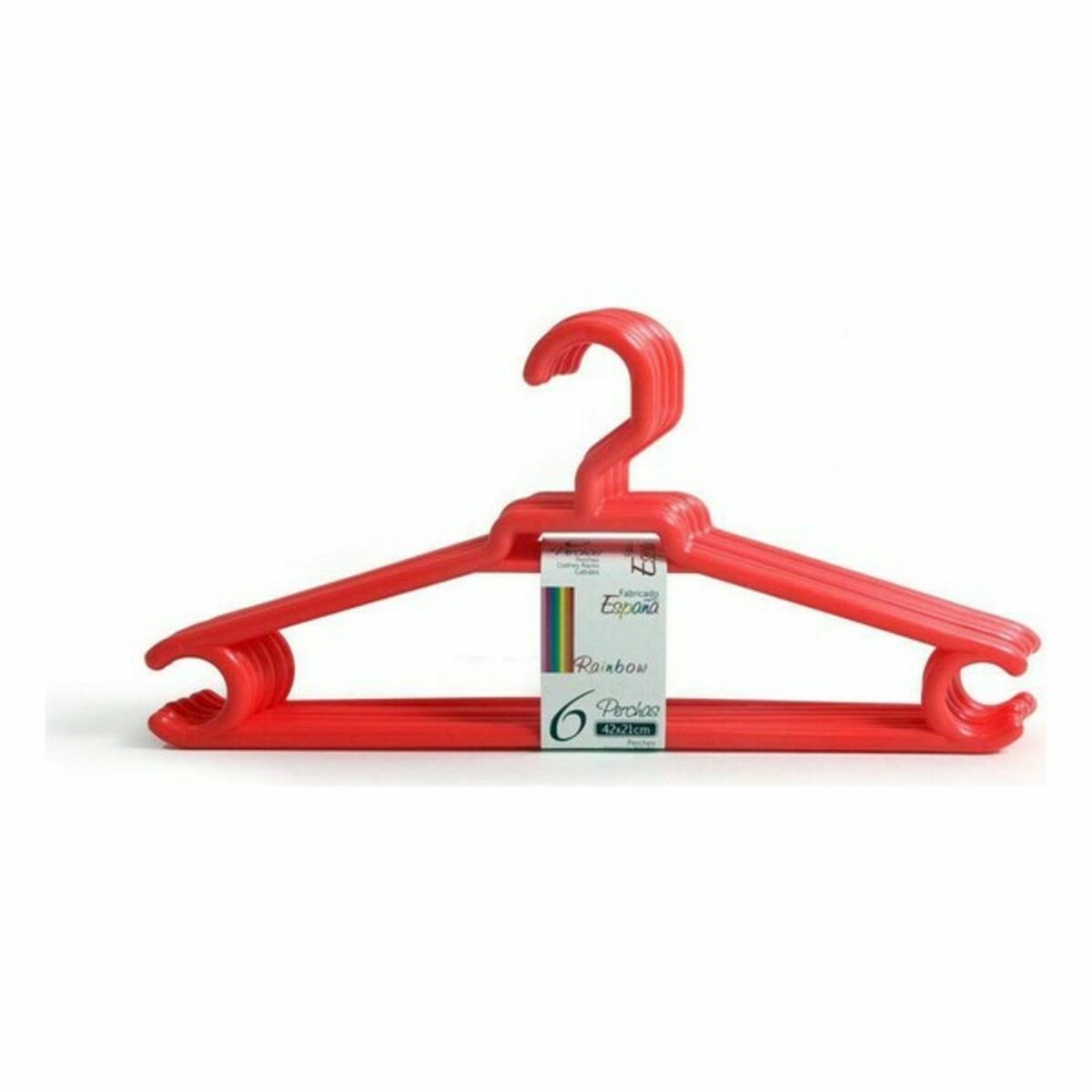 Hängare Confortime Rainbow Plast 6 Delar 42 x 21 cm (8 antal) (6 uds) - 2