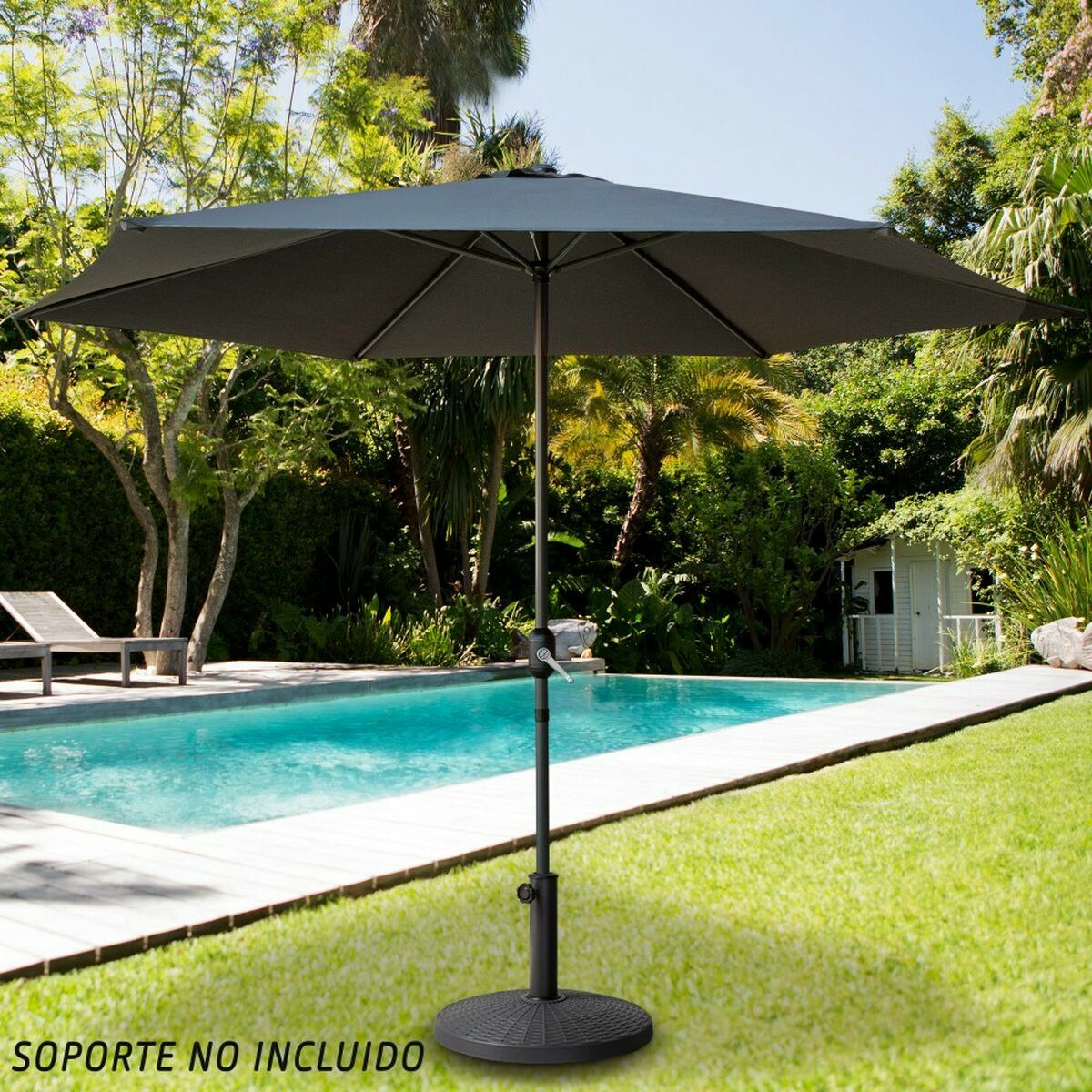 parasoll Aktive Antracitgrå Ø 3,8 cm 300 cm Aluminium - 2