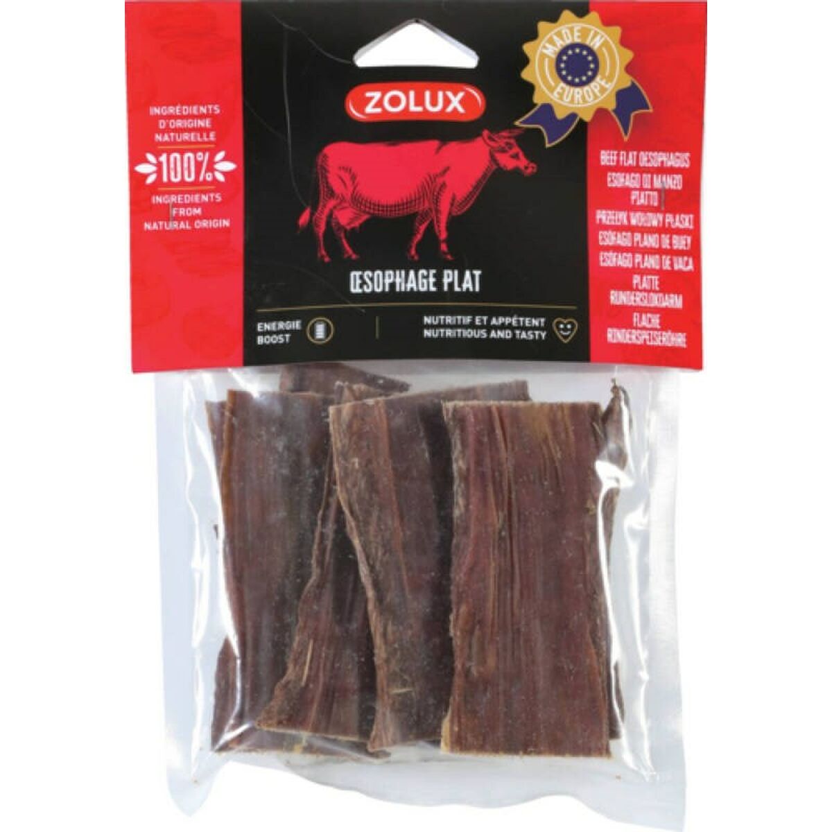Tuggleksak för hundar Zolux Beef esophagus Nötkött 100 g
