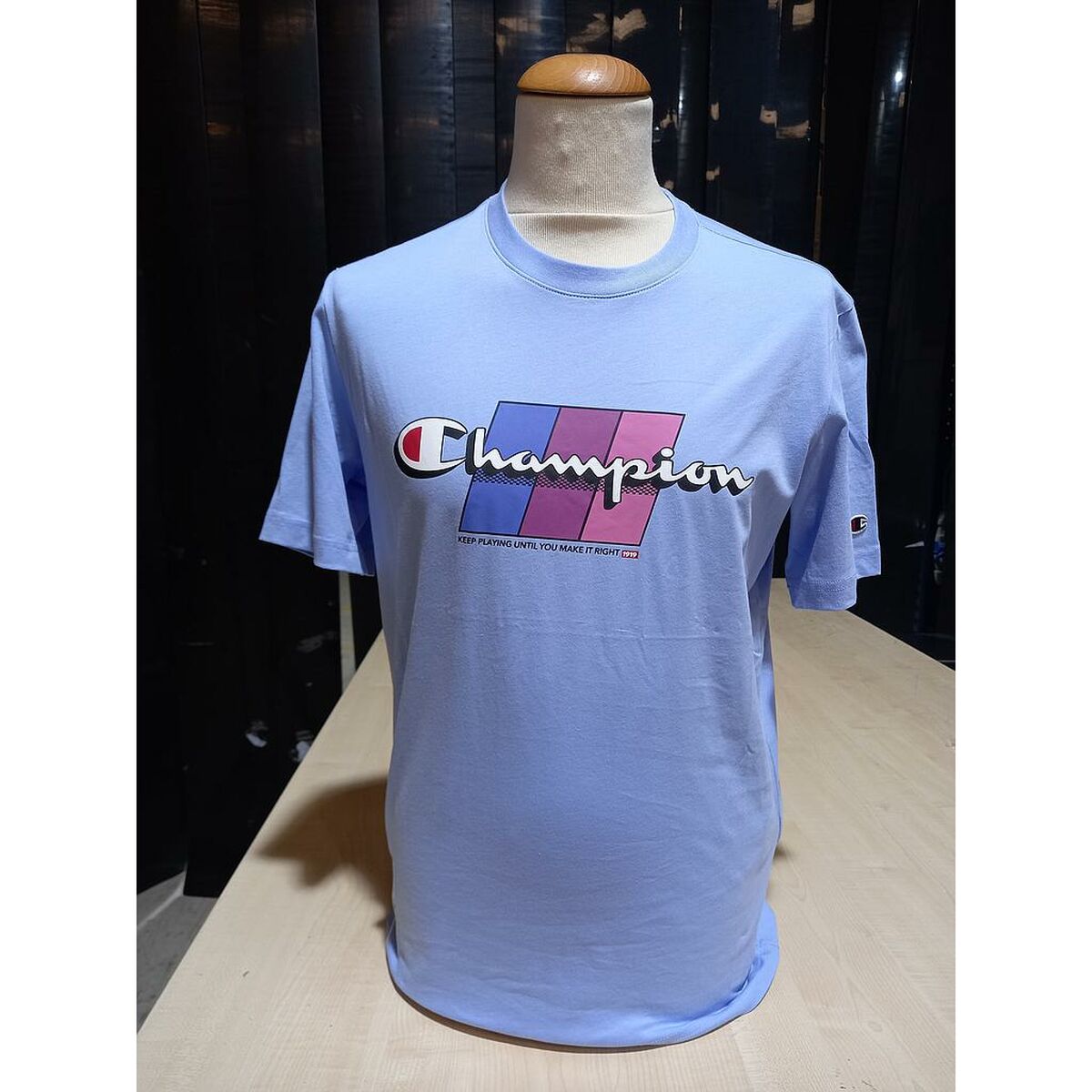 T-shirt med kortärm Herr Champion CHAMPION SS TEE 221219 PWB Blå - 2
