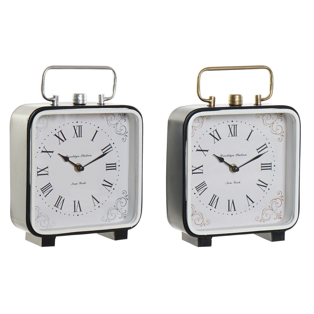 bordsklocka DKD Home Decor Blå Vit Svart (2 antal)