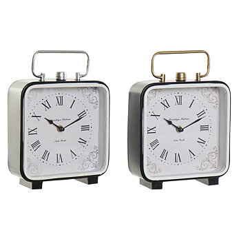 bordsklocka DKD Home Decor Blå Vit Svart (2 antal)