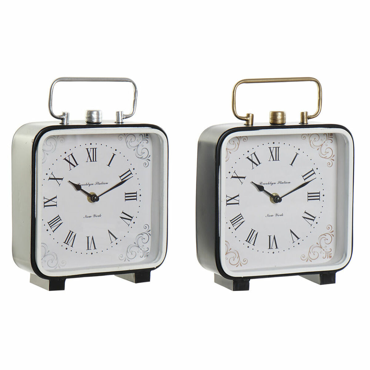 bordsklocka DKD Home Decor Blå Vit Svart (2 antal) - 8