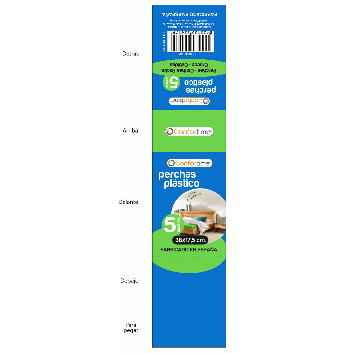 Hängare Leo Dem Leo Plast 5 Delar 38 x 17,5 cm (12 antal) - 5