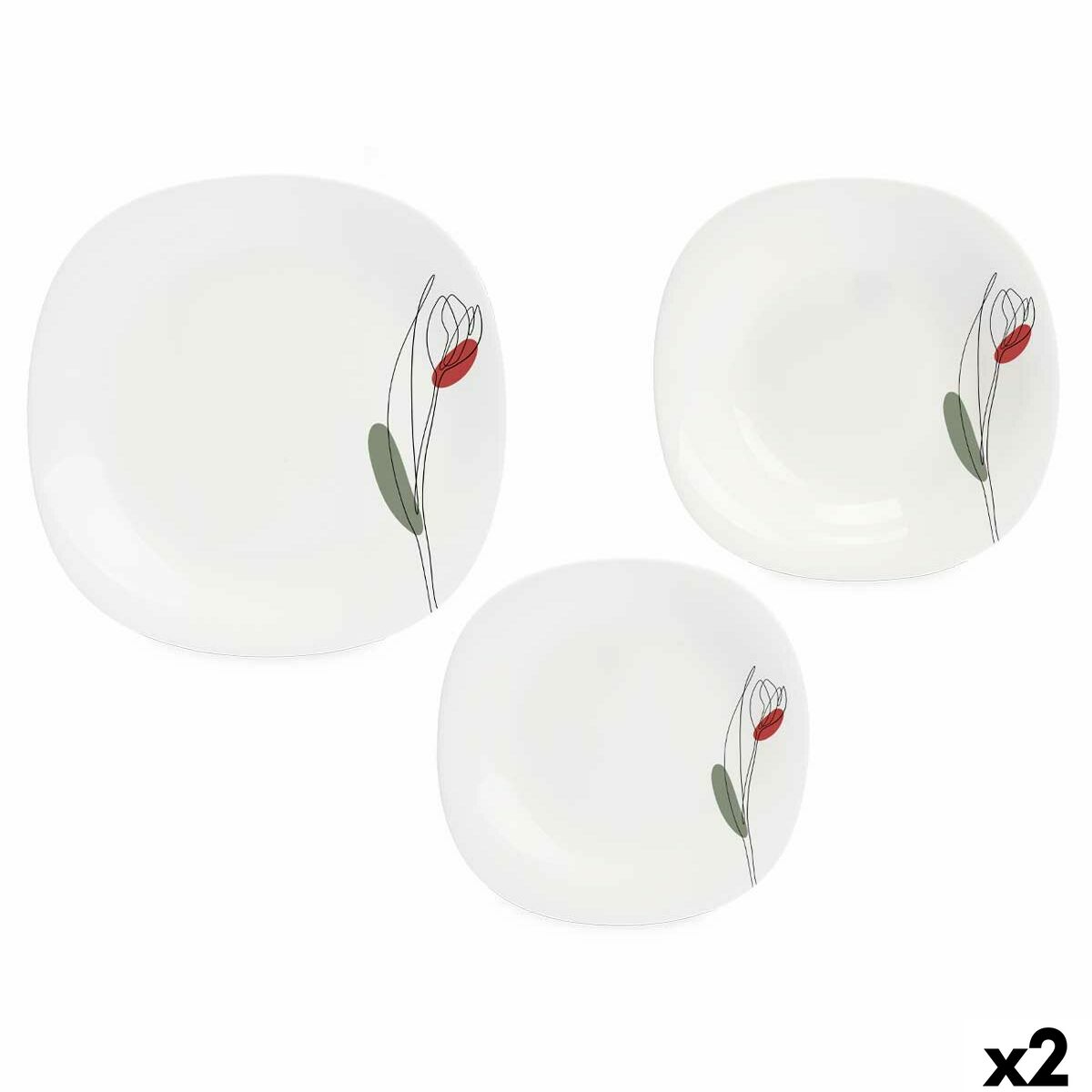 Servissats Vivalto LFP-110/85-LFTP-90 2 Vit Opalinglas (2 antal)