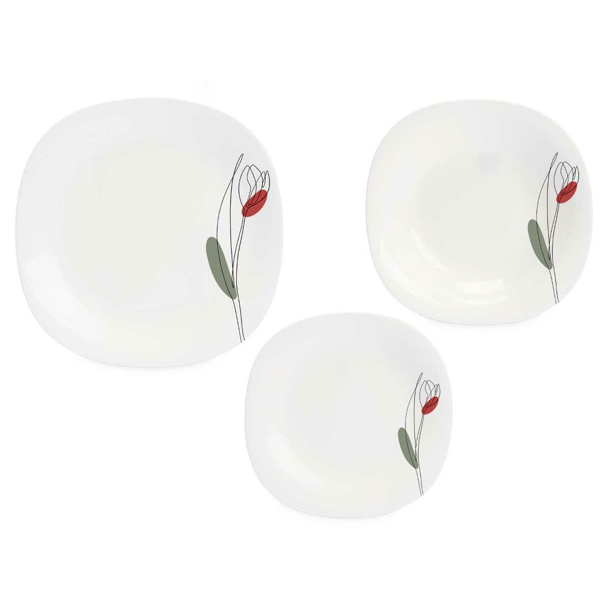 Servissats Vivalto LFP-110/85-LFTP-90 2 Vit Opalinglas (2 antal) - 2