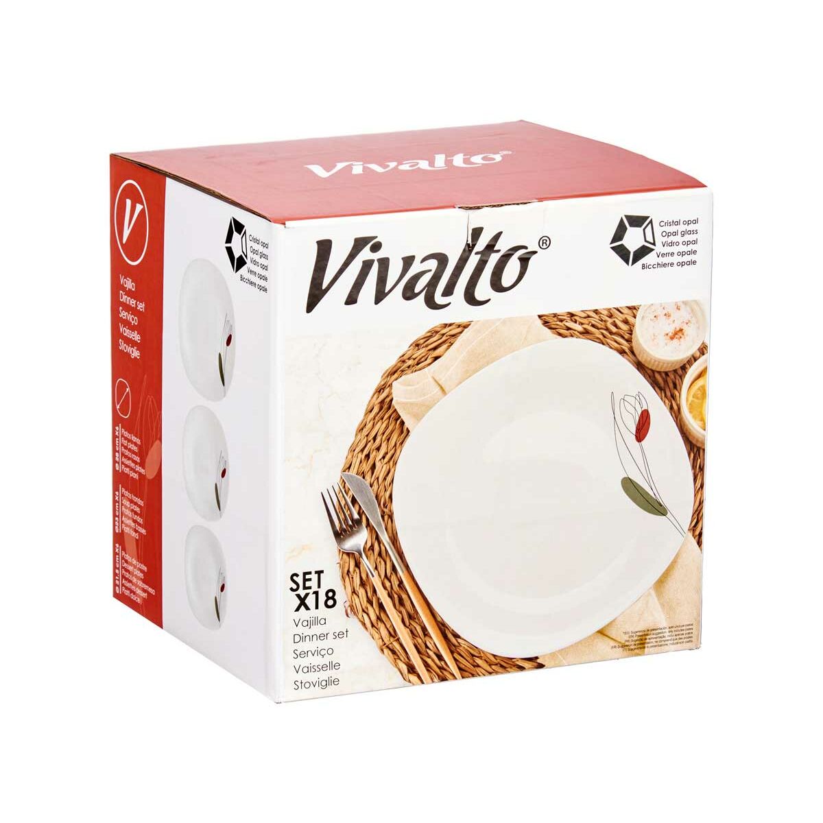 Servissats Vivalto LFP-110/85-LFTP-90 2 Vit Opalinglas (2 antal) - 4