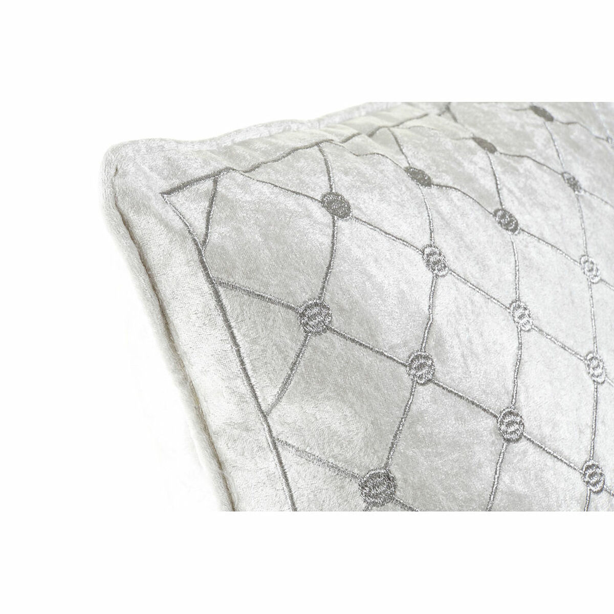 Kudde DKD Home Decor 8424001850327 Grå 45 x 10 x 45 cm Vit Romb - 5