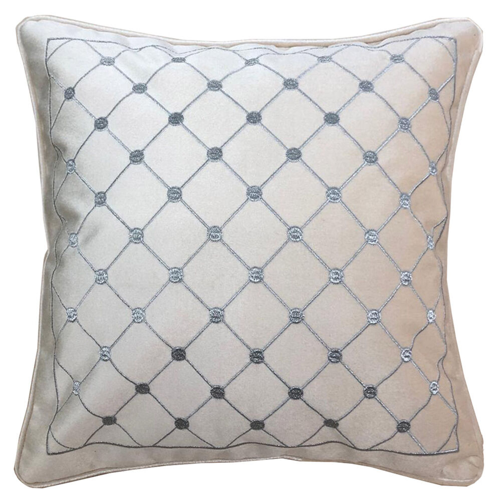 Kudde DKD Home Decor 8424001850327 Grå 45 x 10 x 45 cm Vit Romb