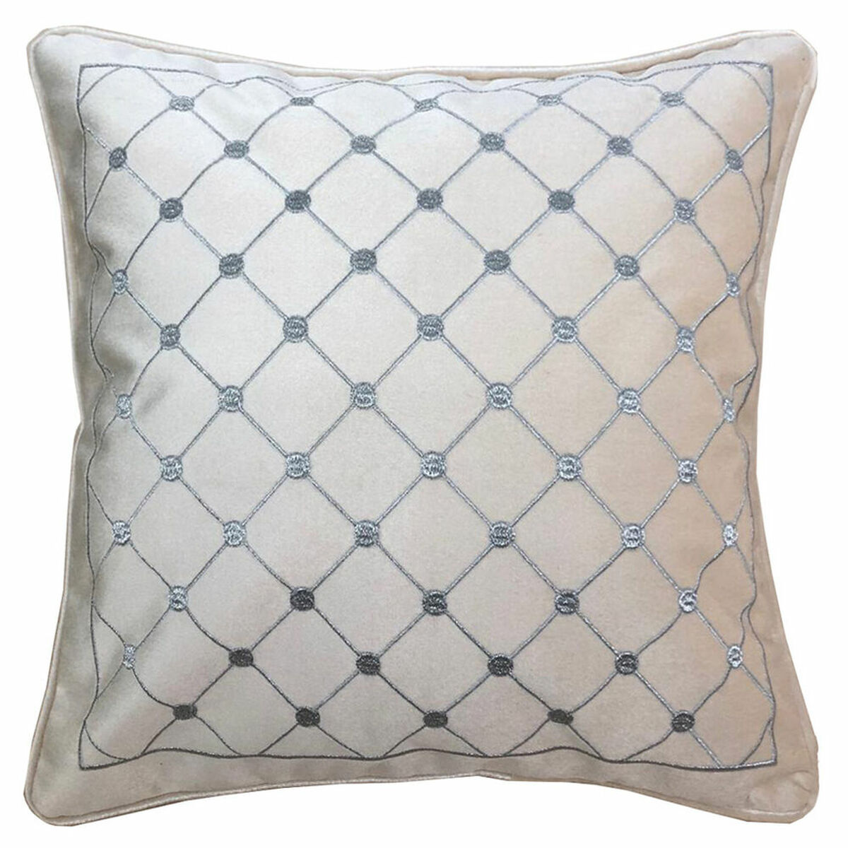 Kudde DKD Home Decor 8424001850327 Grå 45 x 10 x 45 cm Vit Romb - 7