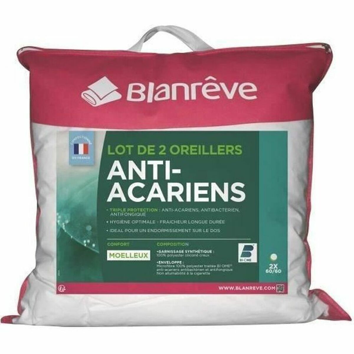 Kudden Blanreve Vit 60 x 60 cm (2 antal) - 3
