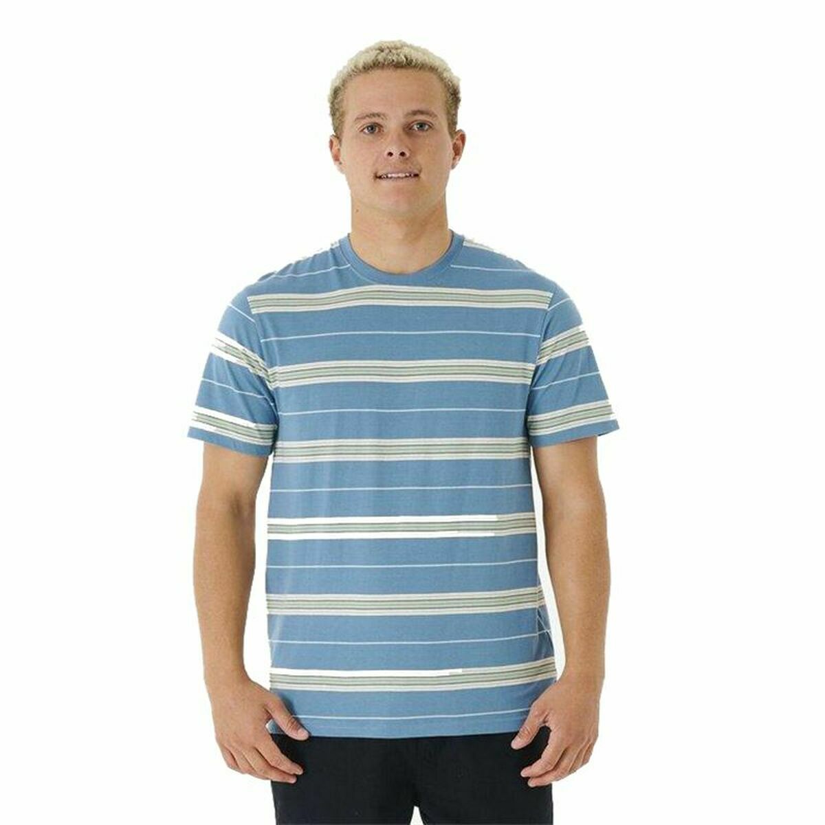 T-shirt Rip Curl Surf Revival Stripe Aquamarine Män - 6