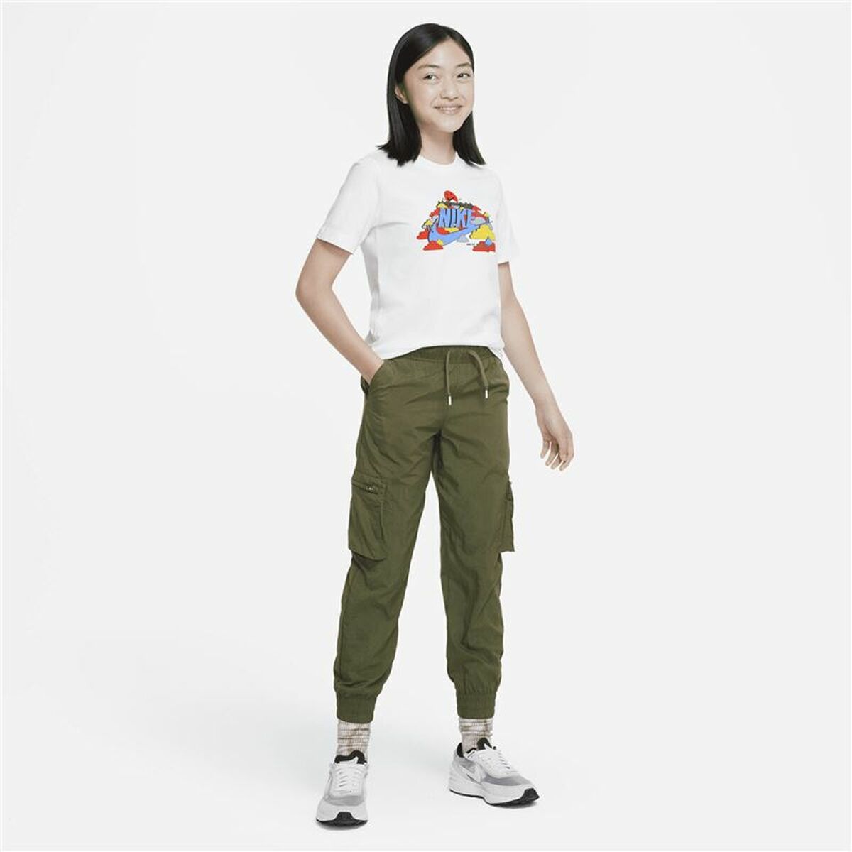 Barn T-shirt med kortärm Nike Happy Cloud Vit - 5