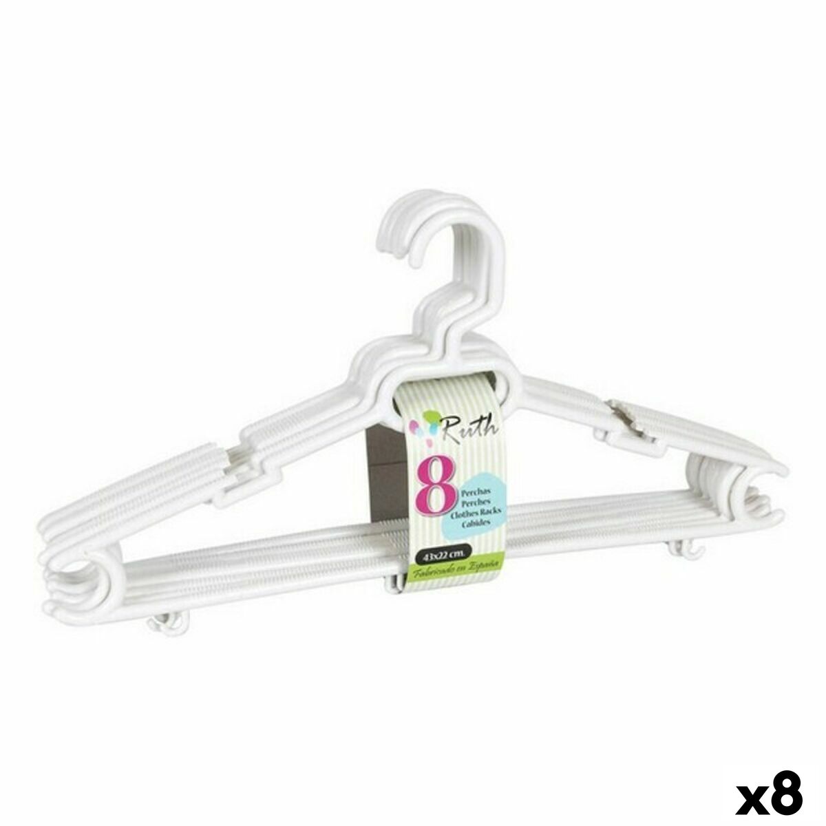Hängare Ruth Dem Ruth Plast 8 Delar 43 x 22 x 6 cm (8 antal)