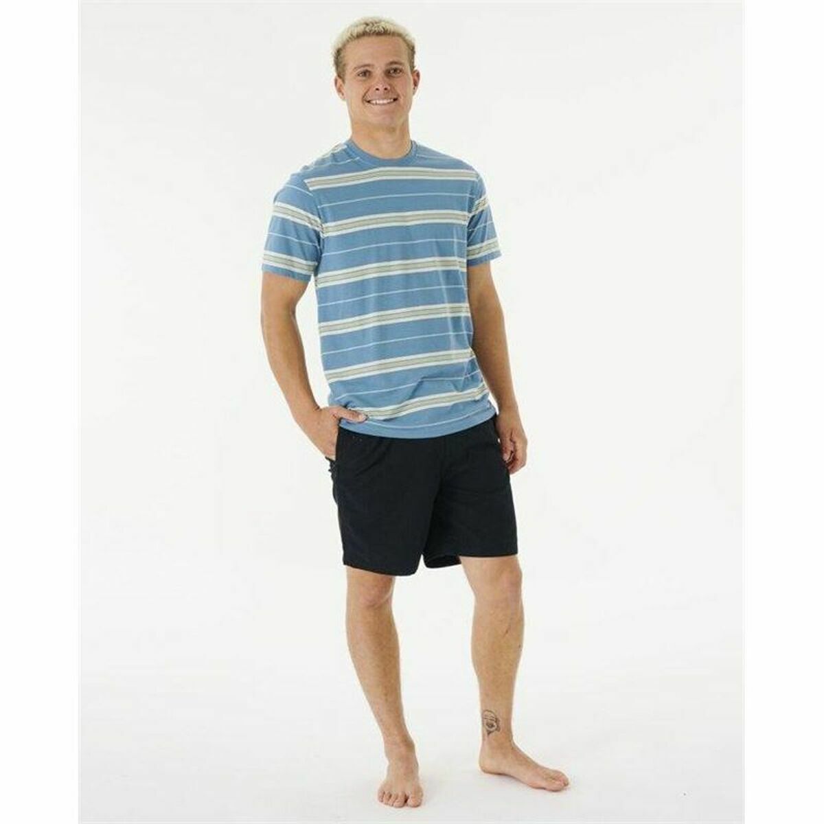 T-shirt Rip Curl Surf Revival Stripe Aquamarine Män - 8