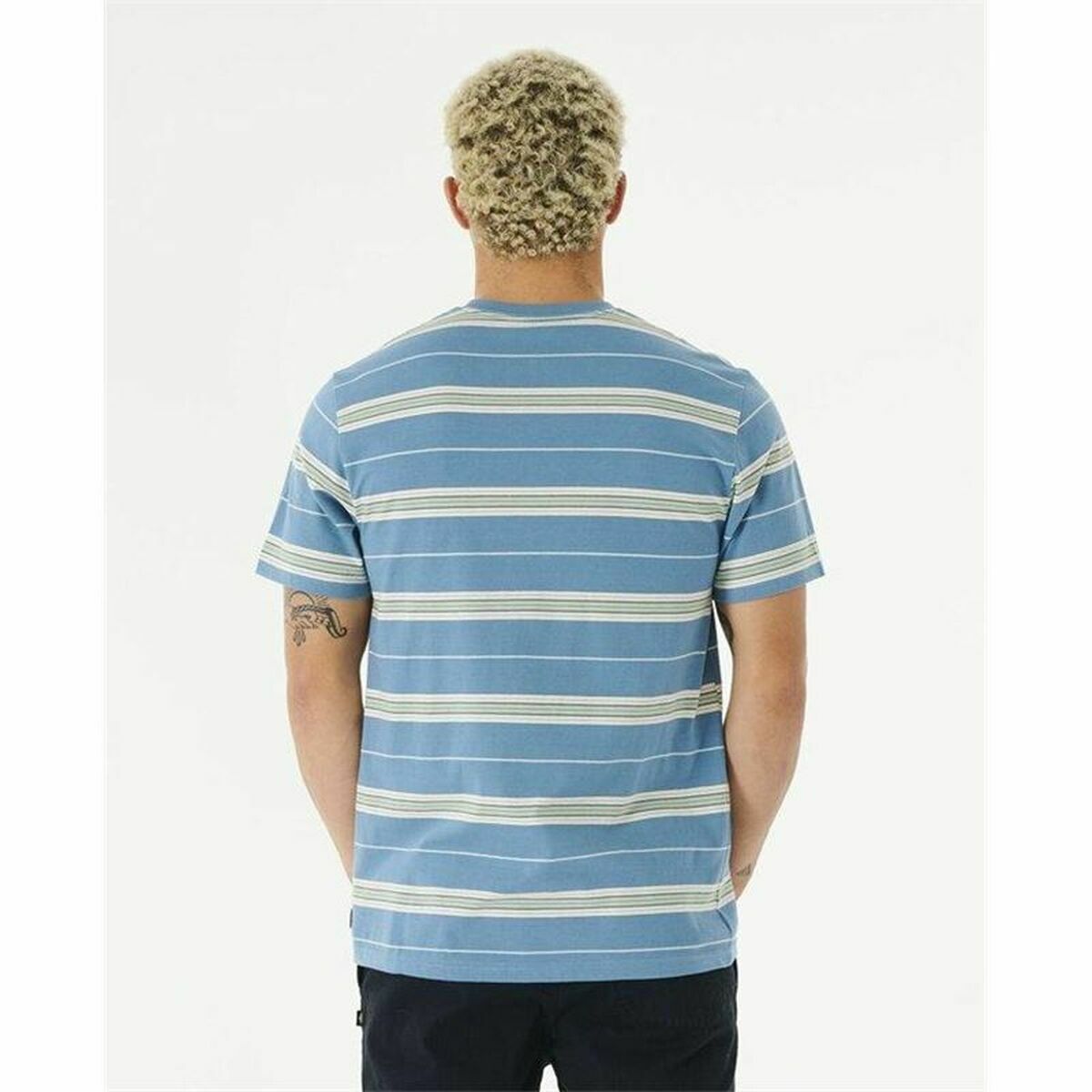 T-shirt Rip Curl Surf Revival Stripe Aquamarine Män - 7