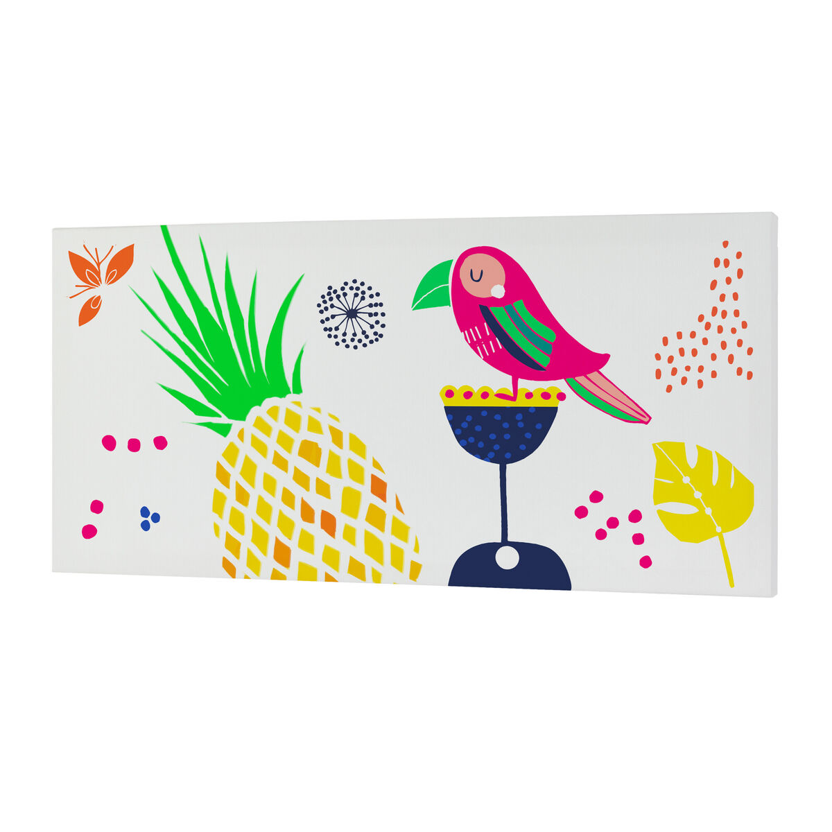 Kanvas HappyFriday Moshi Moshi Pretty parrots Multicolour 27 x 54 cm