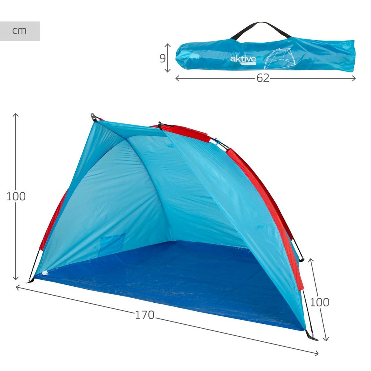 Strandtält Aktive Polyester 170 x 100 x 100 cm - 12