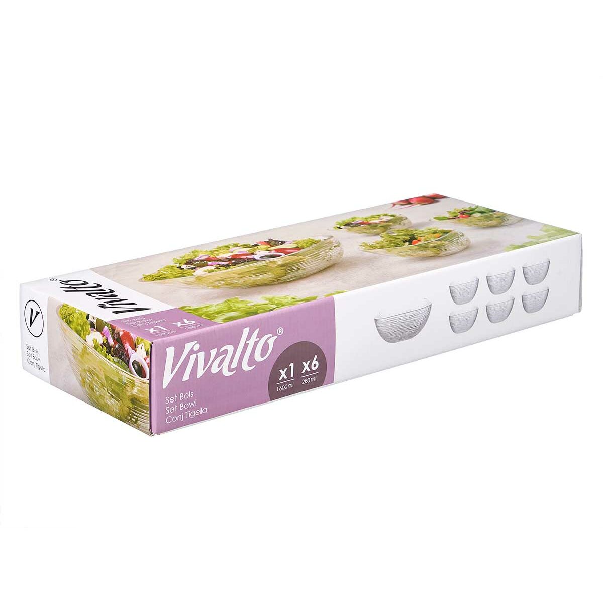 Edénykészlet Vivalto TP70165L/BH Transparent Glas 20 x 20 x 8 cm 10,3 x 10,3 x 5,5 cm (4 antal) - 3