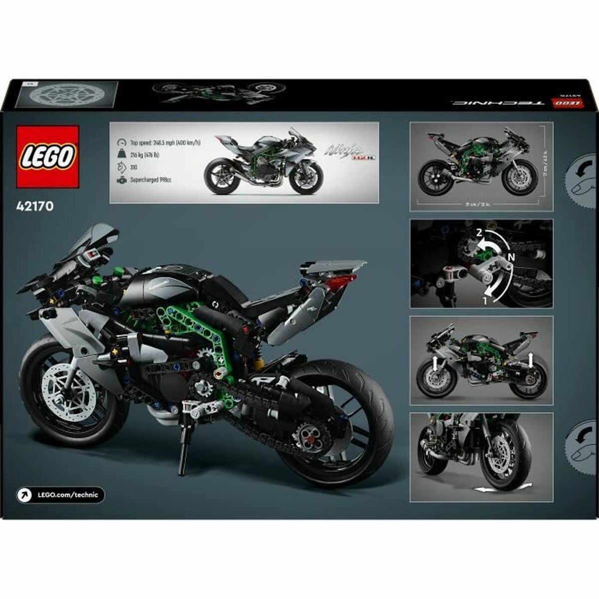 Byggsats Lego Technic 42170 Kawasaki Ninja H2R Svart 643 Delar - 5