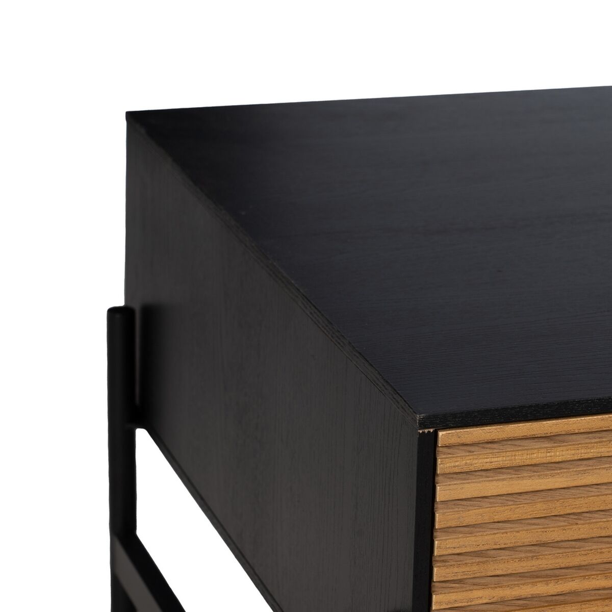 Soffbord ORLEANS Svart Naturell Järn Trä MDF 124 x 60 x 43,5 cm - 4
