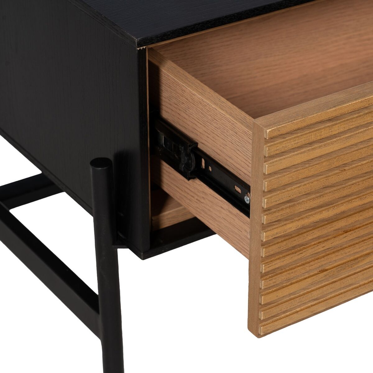 Soffbord ORLEANS Svart Naturell Järn Trä MDF 124 x 60 x 43,5 cm - 6
