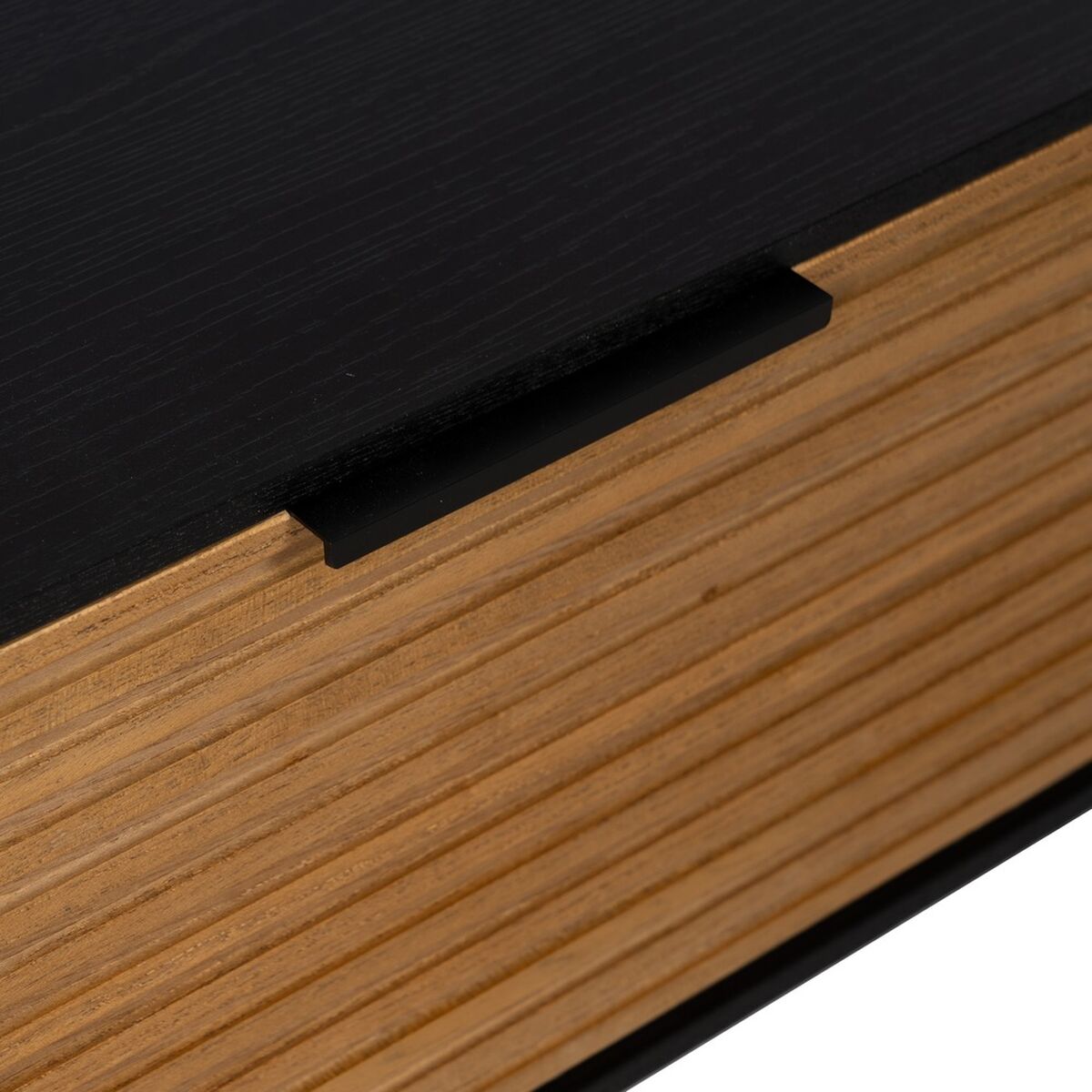 Soffbord ORLEANS Svart Naturell Järn Trä MDF 124 x 60 x 43,5 cm - 7