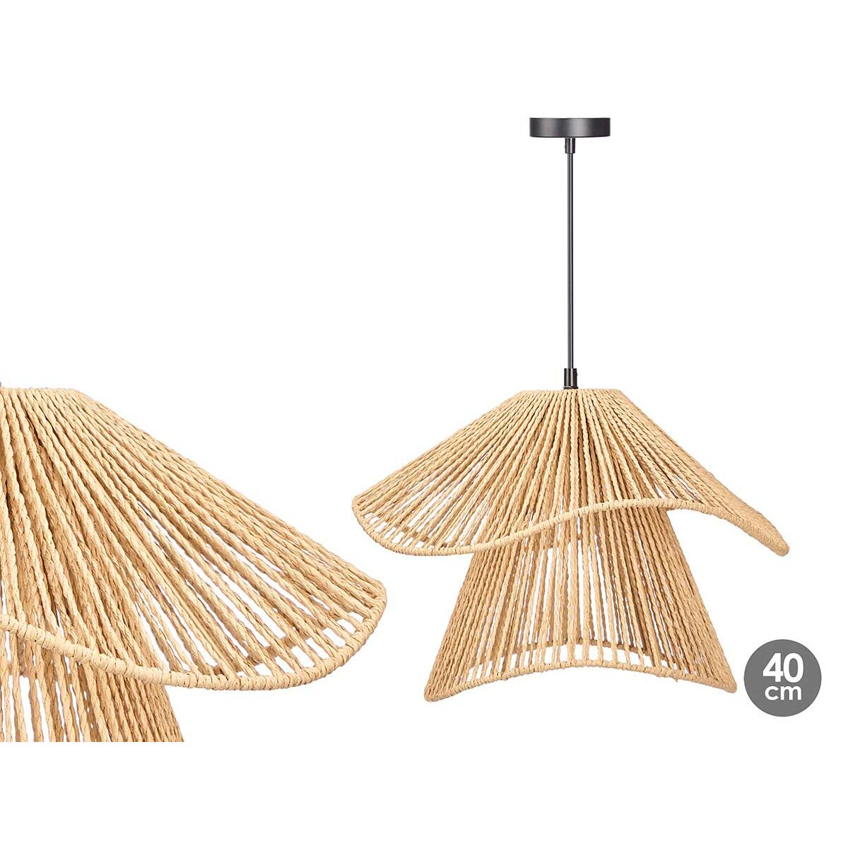 Taklampa Gift Decor Svart Naturell Metall Papper 40 W 41 x 30 x 41 cm (4 antal) - 2
