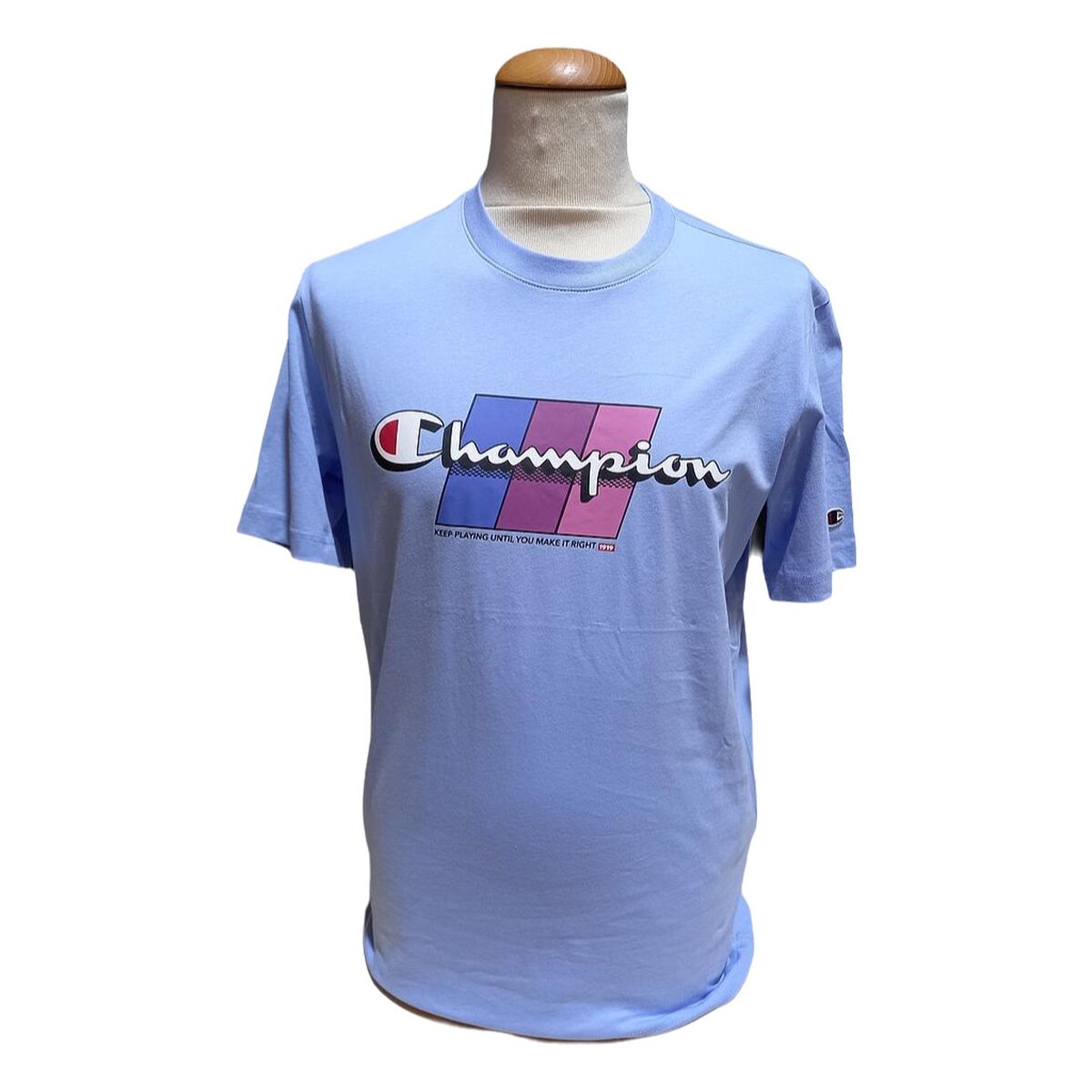 T-shirt med kortärm Herr Champion CHAMPION SS TEE 221219 PWB Blå