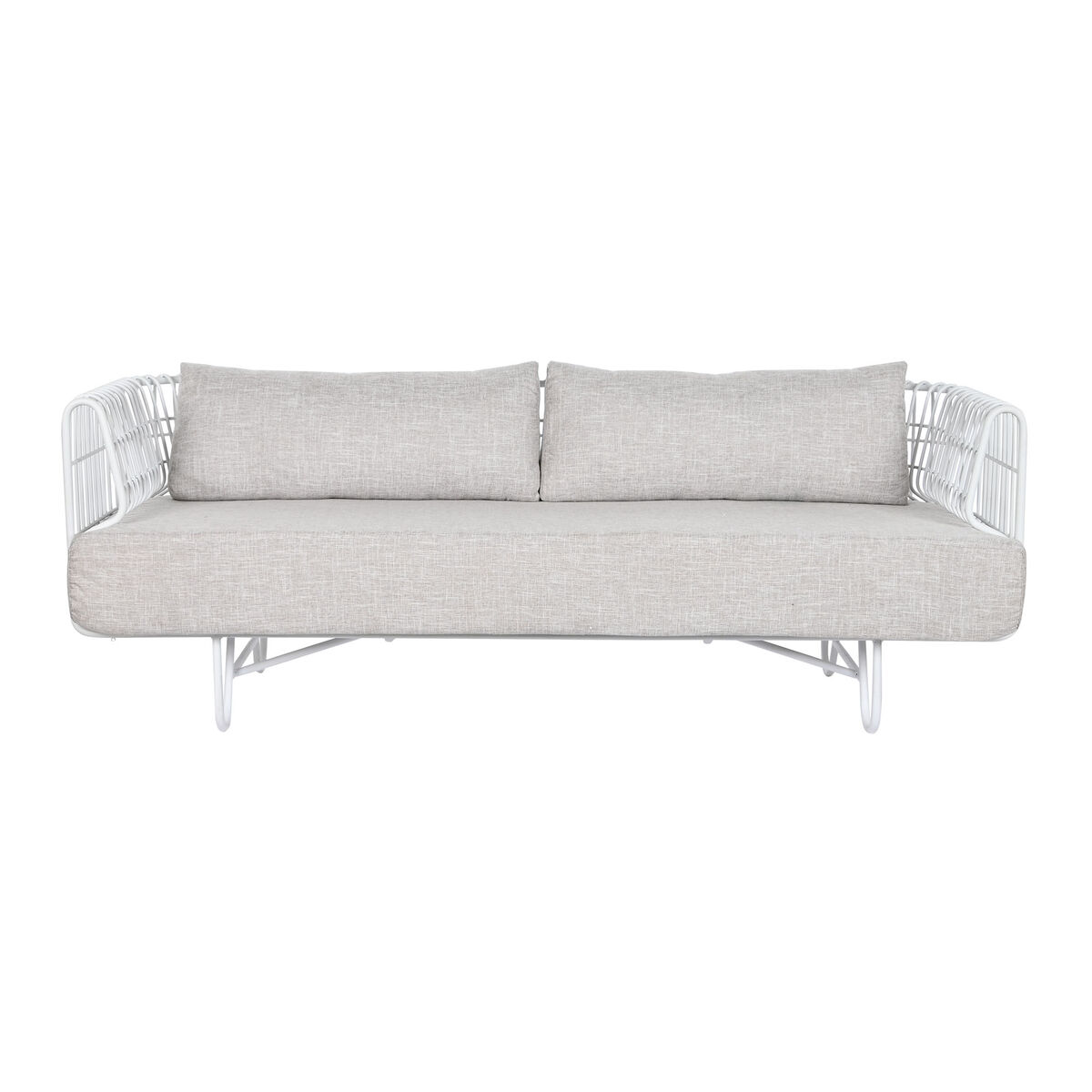 Soffa Home ESPRIT Vit Beige Metall 180 x 66 x 66 cm - 8