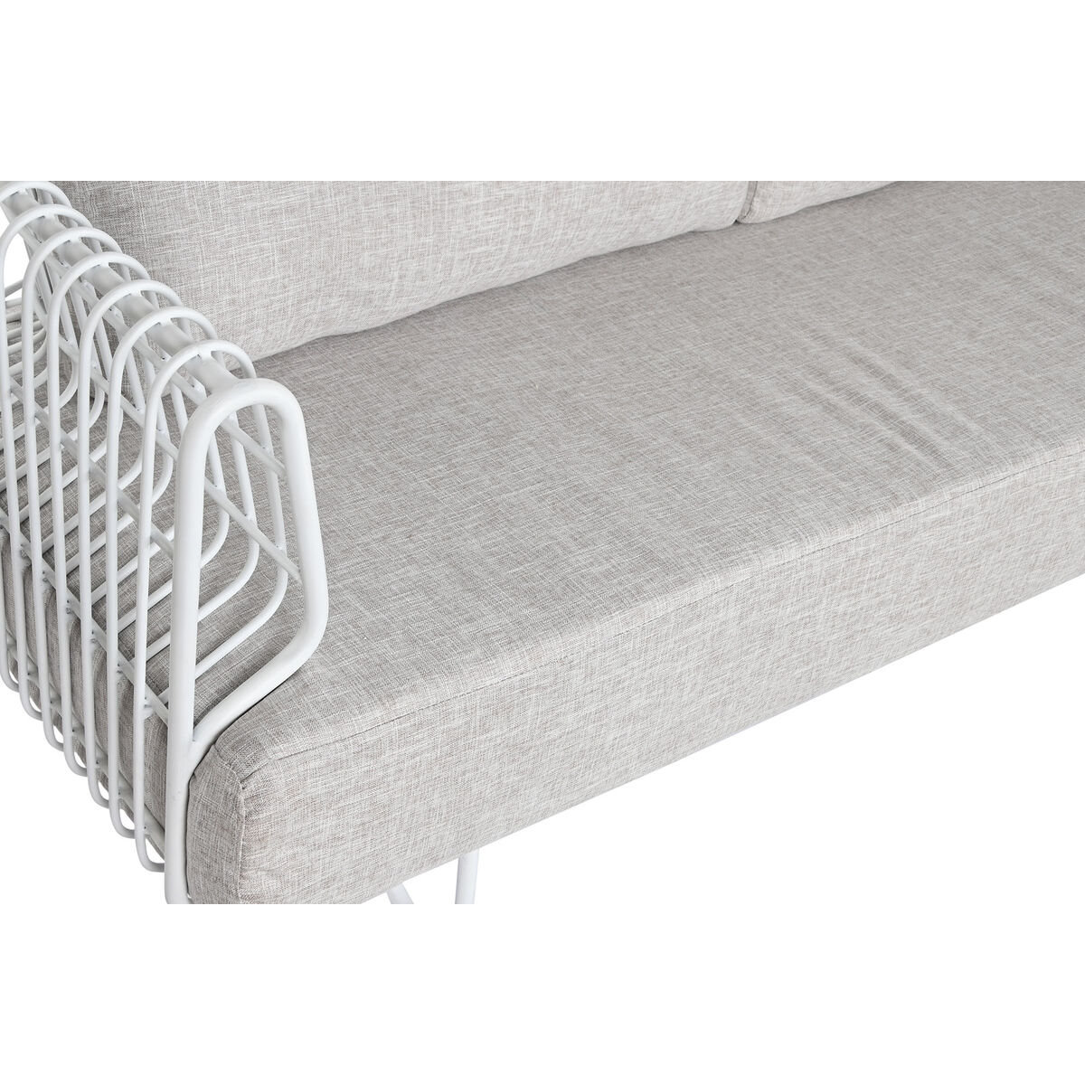 Soffa Home ESPRIT Vit Beige Metall 180 x 66 x 66 cm - 2