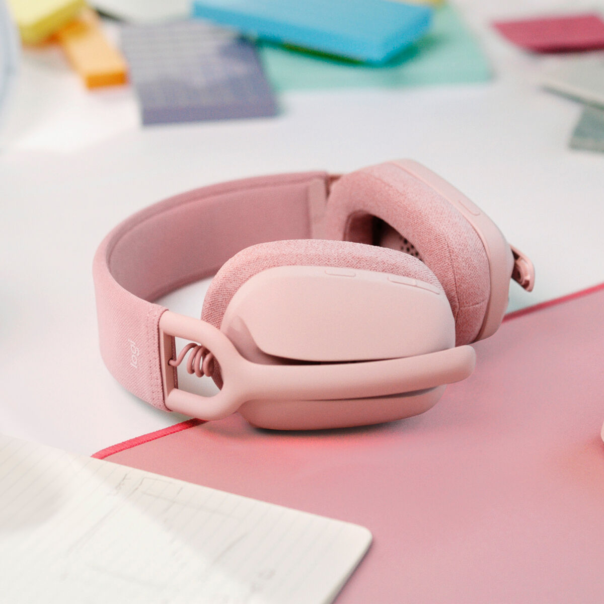 Hörlurar med Mikrofon Logitech Zone Vibe 100 Rosa - 6